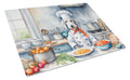 Bedlington Terrier The Chef Cutting Board Tempered Glass Kitchen Cutting Surface, Heat Resistant Chopping, Non-Slip Feet, Food Prep & Serving