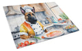 Belgian Malinois The Chef Cutting Board Tempered Glass Kitchen Cutting Surface, Heat Resistant Chopping, Non-Slip Feet, Food Prep & Serving
