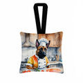 Belgian Malinois The Chef Hanging Square Fabric Ornament 3.5 × 3.5 Decorative Door-Knob & Tree Hanger, Soft Fabric