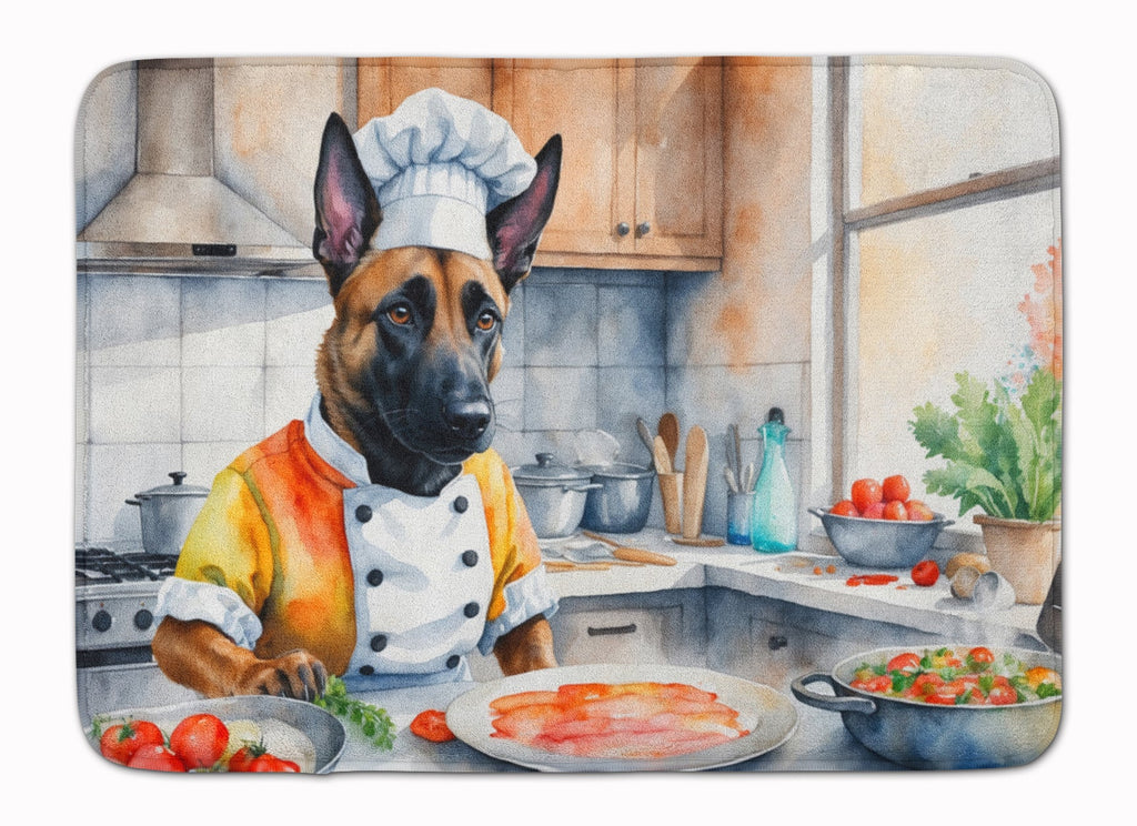 Belgian Malinois The Chef Memory Foam Kitchen Mat Machine Washable Anti-Fatigue Cushion Comfort Bath or Kitchen Rug