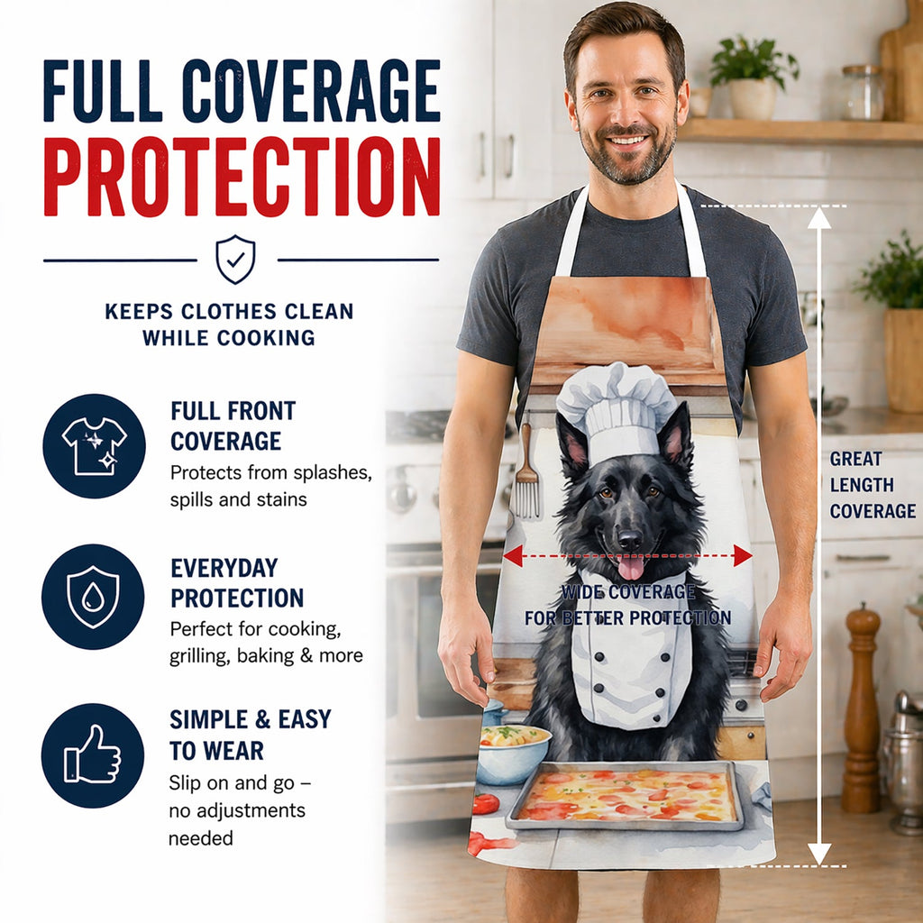 Belgian Sheepdog The Chef Apron Cooking Kitchen Server Baking Crafts Gardening for Adult Women Men, Unisex, Large, Multicolor