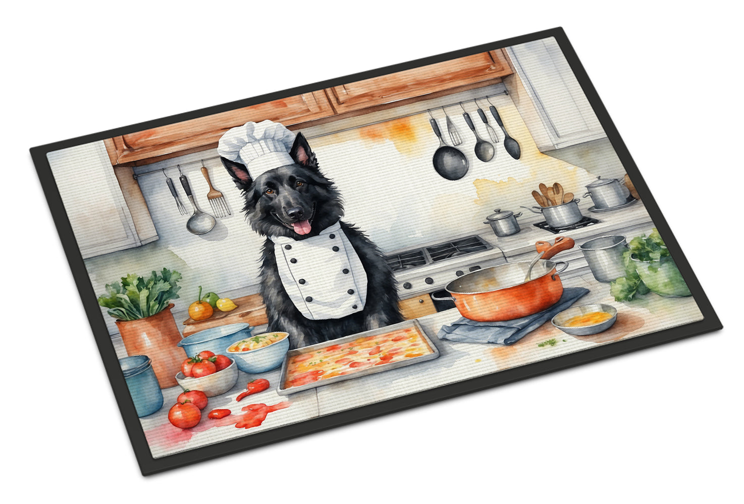 Belgian Sheepdog The Chef Doormat Indoor Outdoor 18H X 27W Front Door Mat Rugs for Entryway, Non Slip Washable