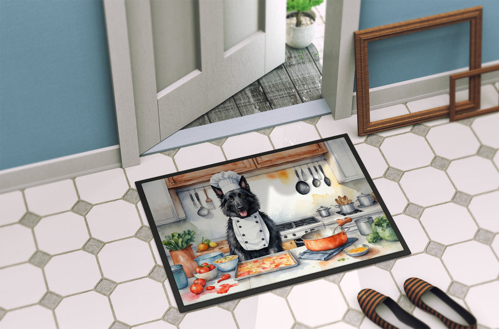 Belgian Sheepdog The Chef Doormat Indoor Outdoor 18H X 27W Front Door Mat Rugs for Entryway, Non Slip Washable