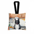 Belgian Sheepdog The Chef Hanging Square Fabric Ornament 3.5 × 3.5 Decorative Door-Knob & Tree Hanger, Soft Fabric