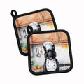 Belgian Sheepdog The Chef Pot Holder Set of 2 Heat Resistant Quilted Hot Pads 7.5 x 7.5 Inch, Insulated Kitchen Trivets for Cooking & Baking