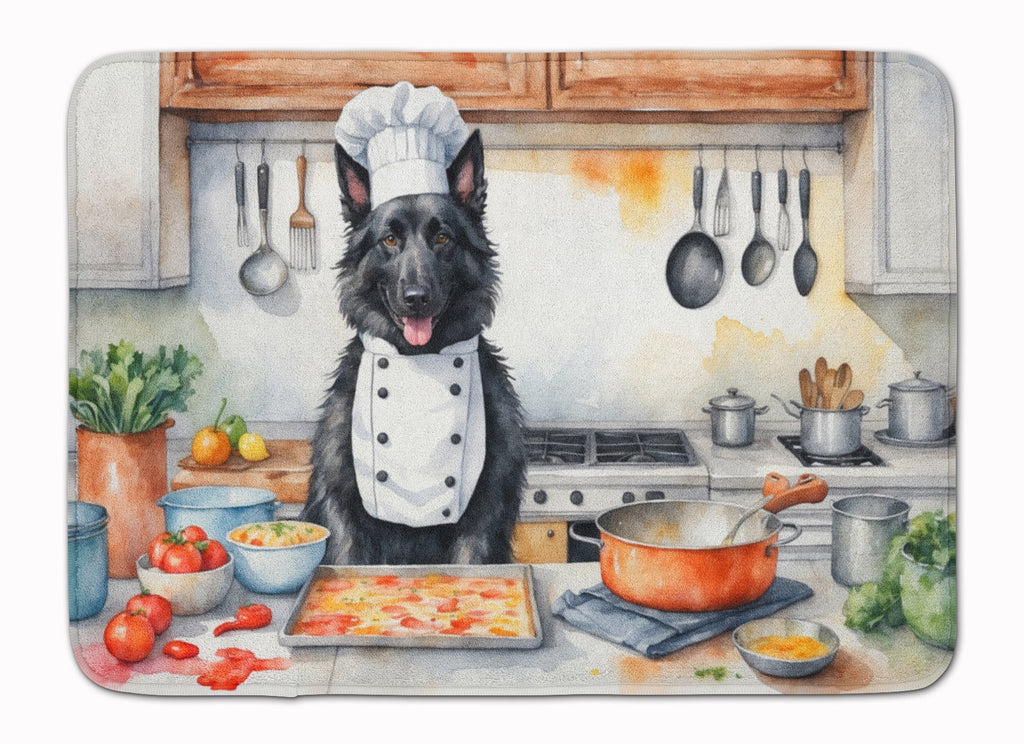 Belgian Sheepdog The Chef Memory Foam Kitchen Mat Machine Washable Anti-Fatigue Cushion Comfort Bath or Kitchen Rug