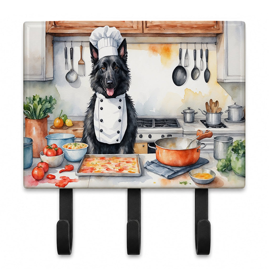 Belgian Sheepdog The Chef Leash or Key Holder Wall Hooks, Coat Rack Wall Mount, for Hanging Keys, Towels, Aprons, Leashes