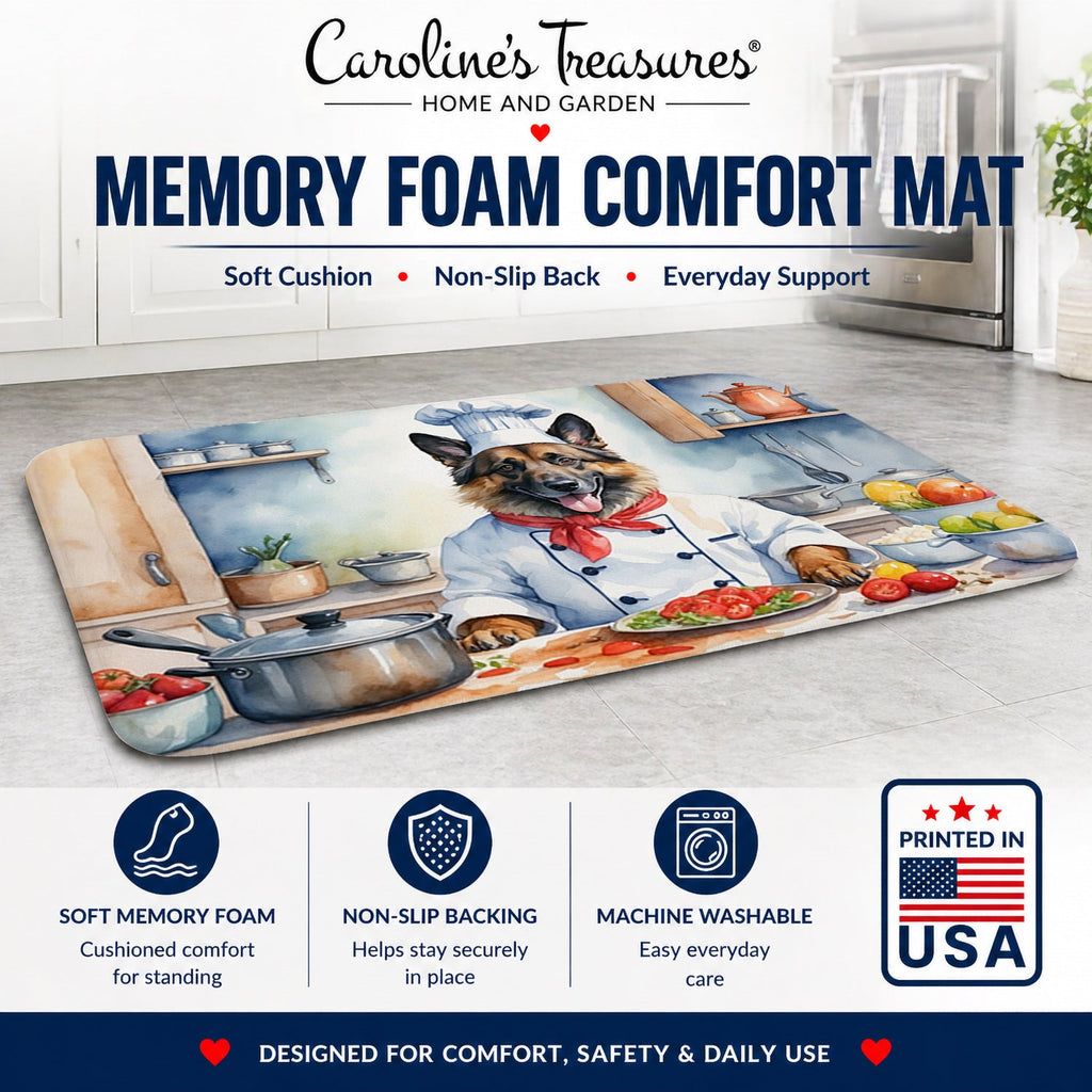 Belgian Tervuren The Chef Memory Foam Kitchen Mat Machine Washable Anti-Fatigue Cushion Comfort Bath or Kitchen Rug