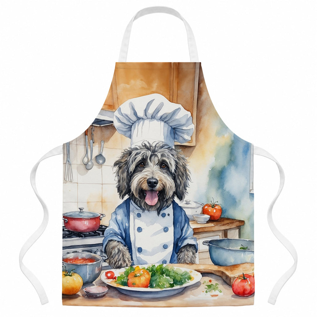 Bergamasco Sheepdog The Chef Apron Cooking Kitchen Server Baking Crafts Gardening for Adult Women Men, Unisex, Large, Multicolor