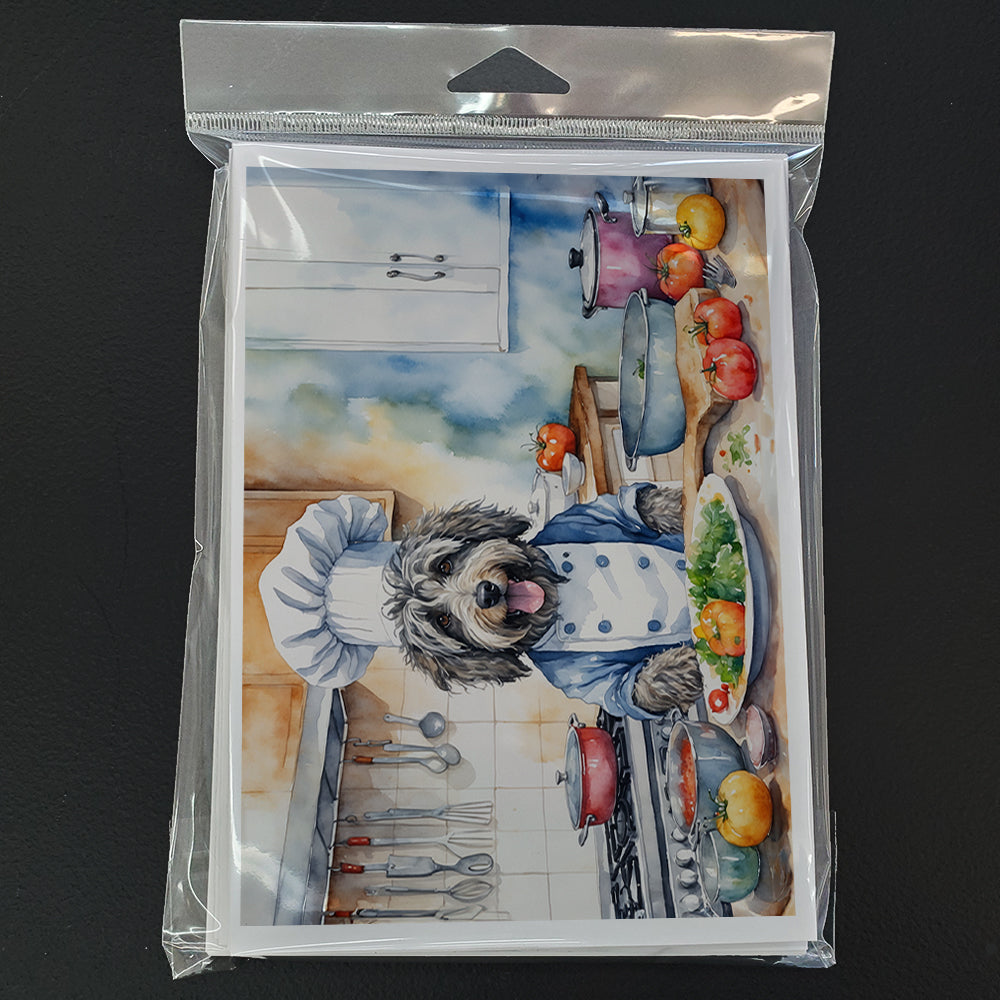 Bergamasco Sheepdog The Chef Greeting Cards Pack of 8 Blank Cards with Envelopes Whimsical A7 Size 5x7