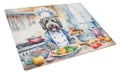 Bergamasco Sheepdog The Chef Cutting Board Tempered Glass Kitchen Cutting Surface, Heat Resistant Chopping, Non-Slip Feet, Food Prep & Serving