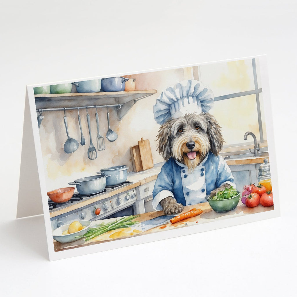 Bergamasco Sheepdog The Chef Greeting Cards Pack of 8 Blank Cards with Envelopes Whimsical A7 Size 5x7