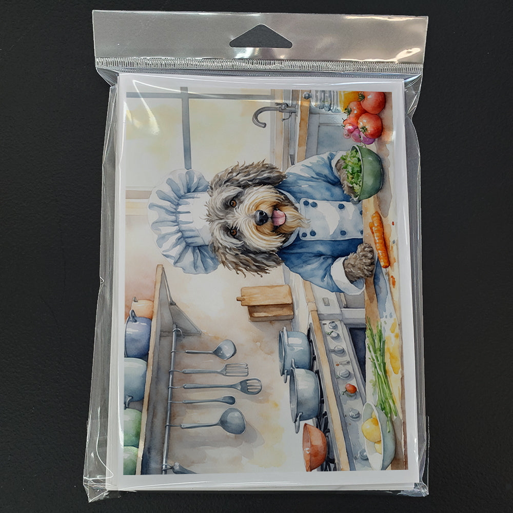 Bergamasco Sheepdog The Chef Greeting Cards Pack of 8 Blank Cards with Envelopes Whimsical A7 Size 5x7