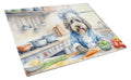 Bergamasco Sheepdog The Chef Cutting Board Tempered Glass Kitchen Cutting Surface, Heat Resistant Chopping, Non-Slip Feet, Food Prep & Serving