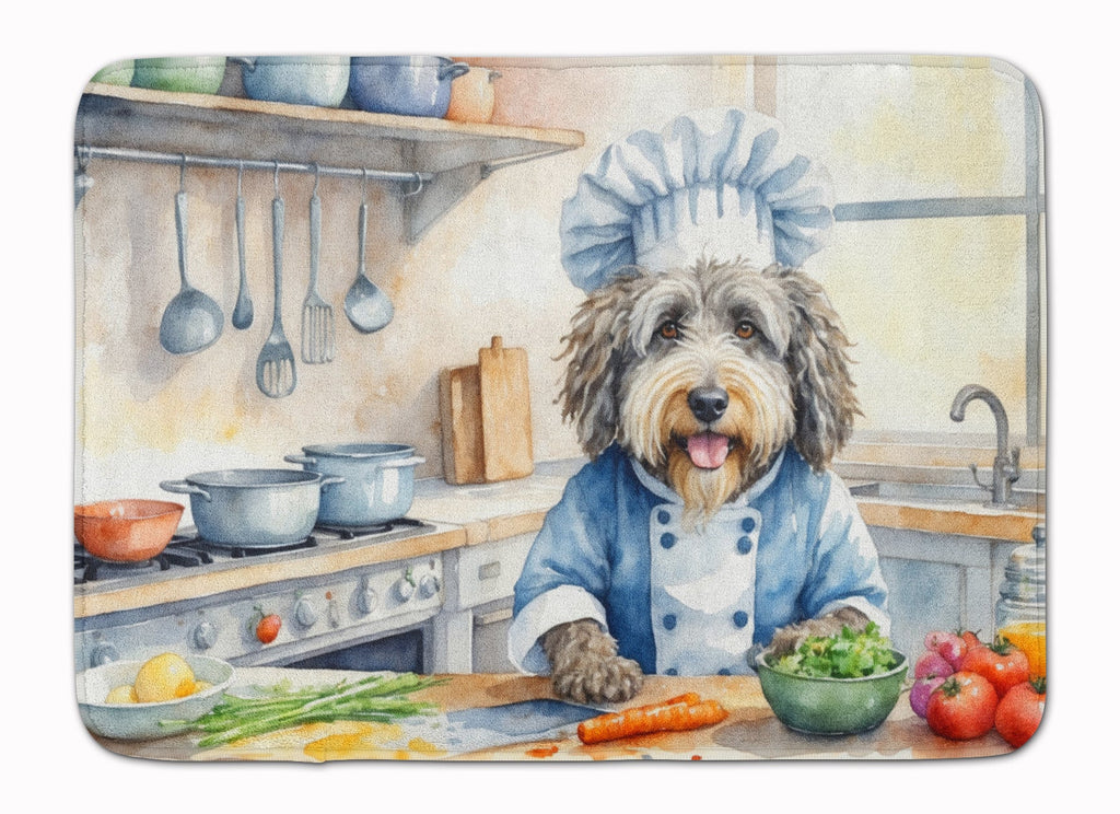Bergamasco Sheepdog The Chef Memory Foam Kitchen Mat Machine Washable Anti-Fatigue Cushion Comfort Bath or Kitchen Rug