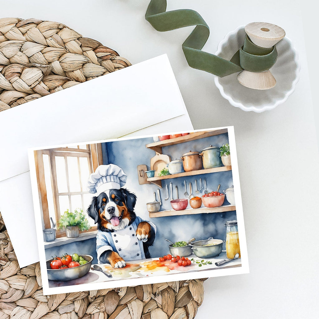 Bernese Mountain Dog The Chef Greeting Cards Pack of 8 Blank Cards with Envelopes Whimsical A7 Size 5x7