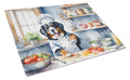 Bernese Mountain Dog The Chef Cutting Board Tempered Glass Kitchen Cutting Surface, Heat Resistant Chopping, Non-Slip Feet, Food Prep & Serving
