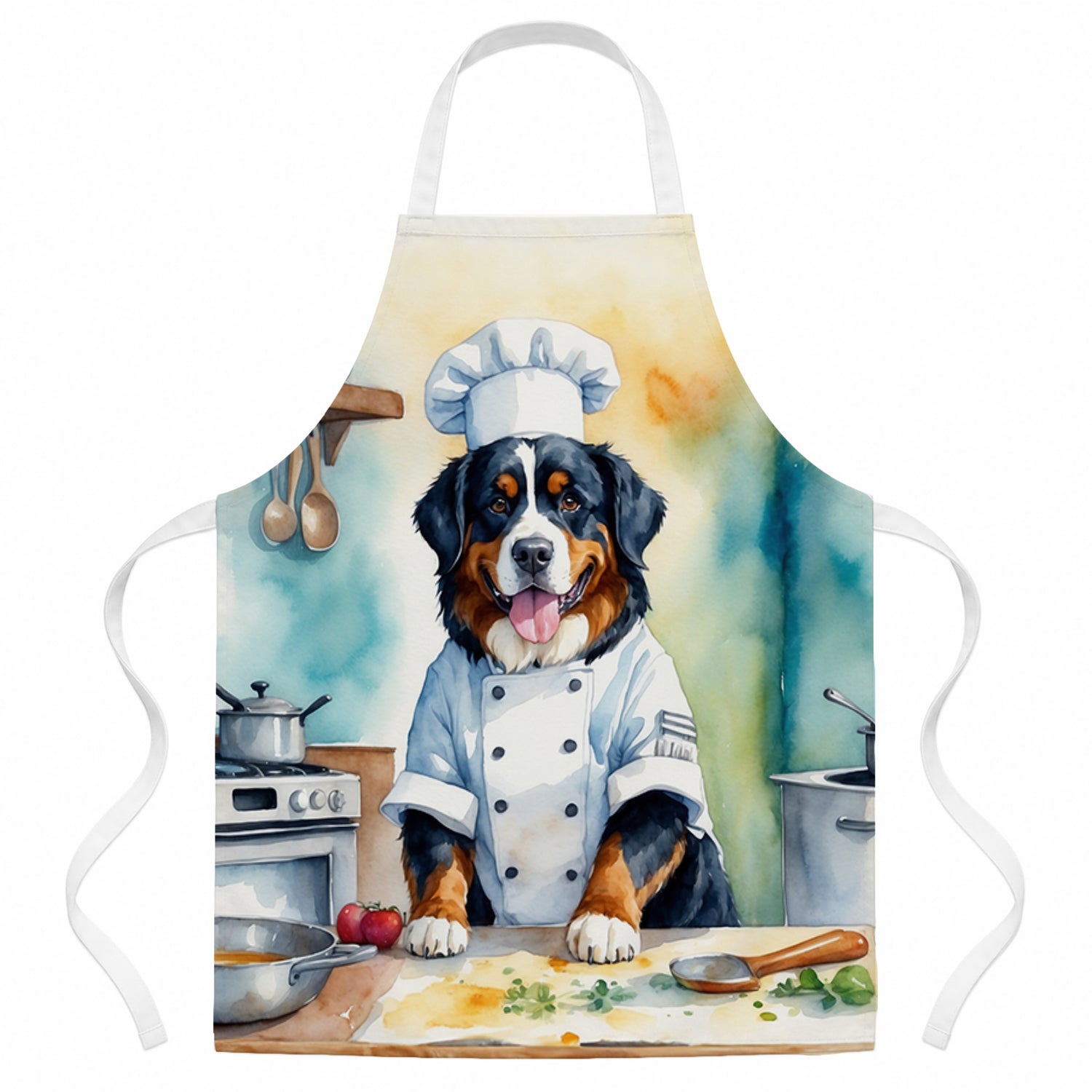 Bernese Mountain Dog The Chef Apron Cooking Kitchen Server Baking Crafts Gardening for Adult Women Men, Unisex, Large, Multicolor