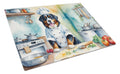 Bernese Mountain Dog The Chef Cutting Board Tempered Glass Kitchen Cutting Surface, Heat Resistant Chopping, Non-Slip Feet, Food Prep & Serving