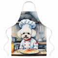 Bichon Frise The Chef Apron Cooking Kitchen Server Baking Crafts Gardening for Adult Women Men, Unisex, Large, Multicolor