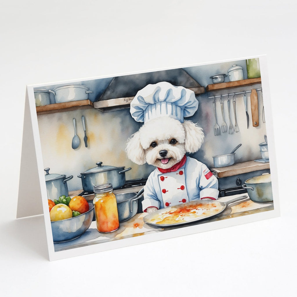 Bichon Frise The Chef Greeting Cards Pack of 8 Blank Cards with Envelopes Whimsical A7 Size 5x7