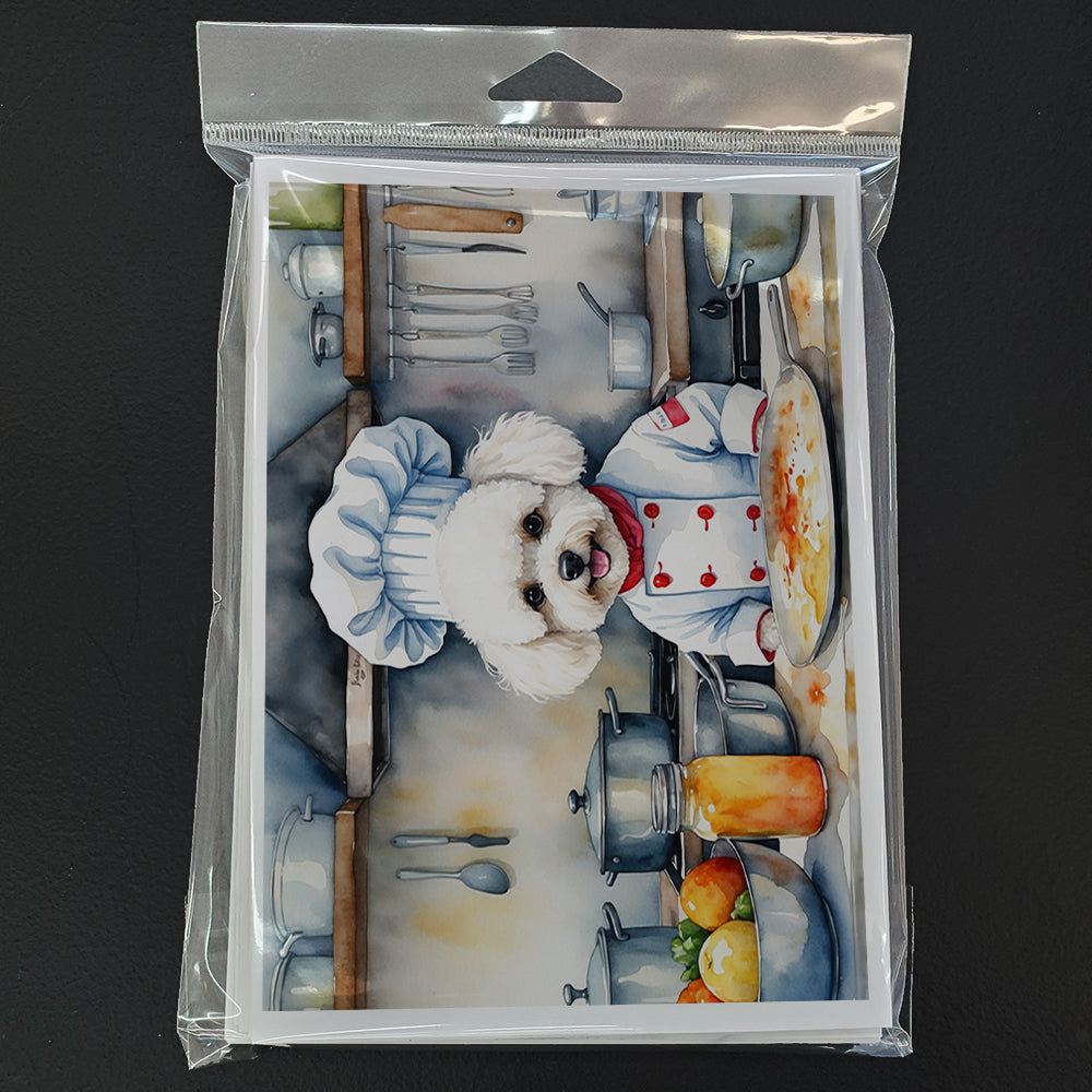 Bichon Frise The Chef Greeting Cards Pack of 8 Blank Cards with Envelopes Whimsical A7 Size 5x7