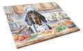Black and Tan Coonhound The Chef Cutting Board Tempered Glass Kitchen Cutting Surface, Heat Resistant Chopping, Non-Slip Feet, Food Prep & Serving