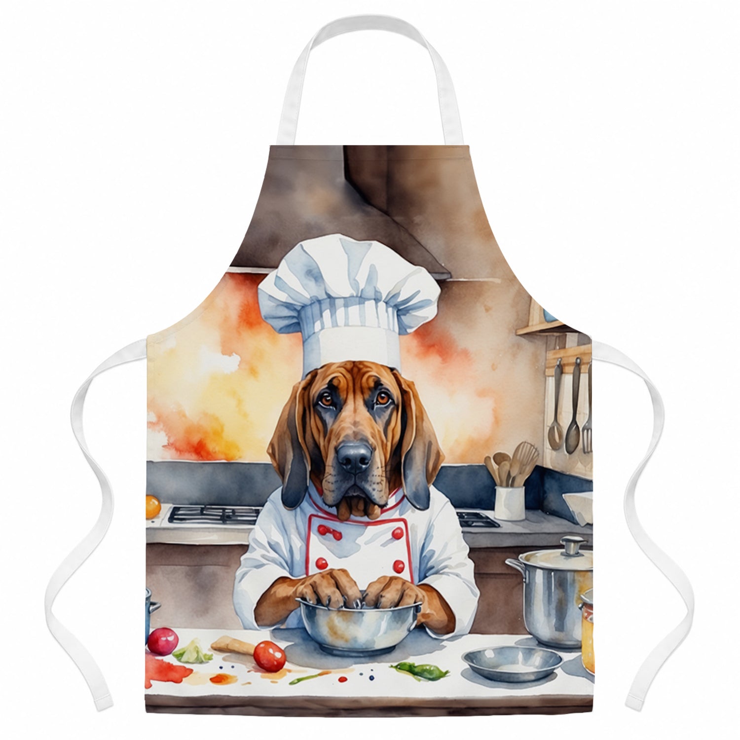 Bloodhound The Chef Apron Cooking Kitchen Server Baking Crafts Gardening for Adult Women Men, Unisex, Large, Multicolor