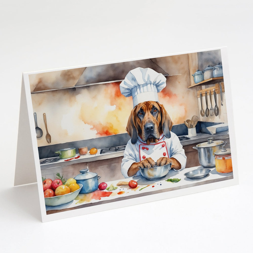 Bloodhound The Chef Greeting Cards Pack of 8 Blank Cards with Envelopes Whimsical A7 Size 5x7