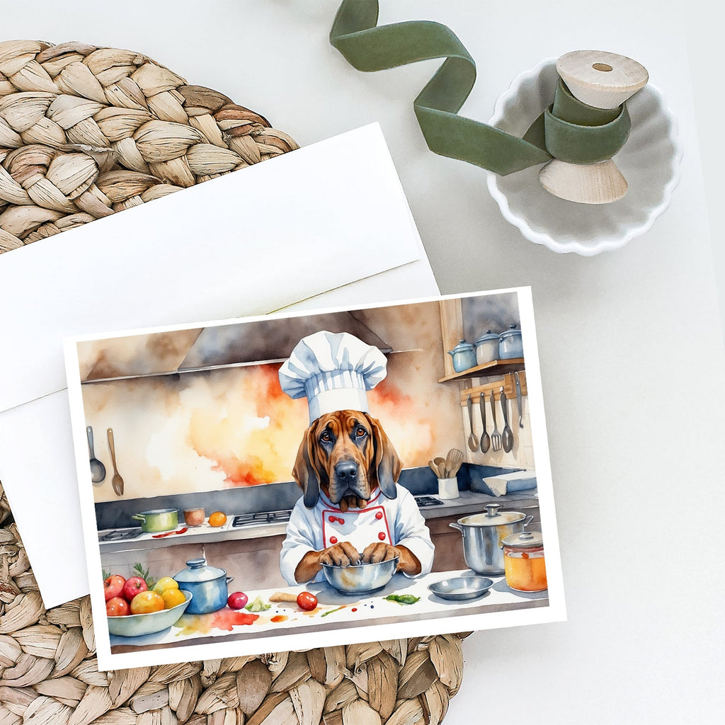 Bloodhound The Chef Greeting Cards Pack of 8 Blank Cards with Envelopes Whimsical A7 Size 5x7