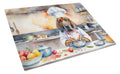 Bloodhound The Chef Cutting Board Tempered Glass Kitchen Cutting Surface, Heat Resistant Chopping, Non-Slip Feet, Food Prep & Serving