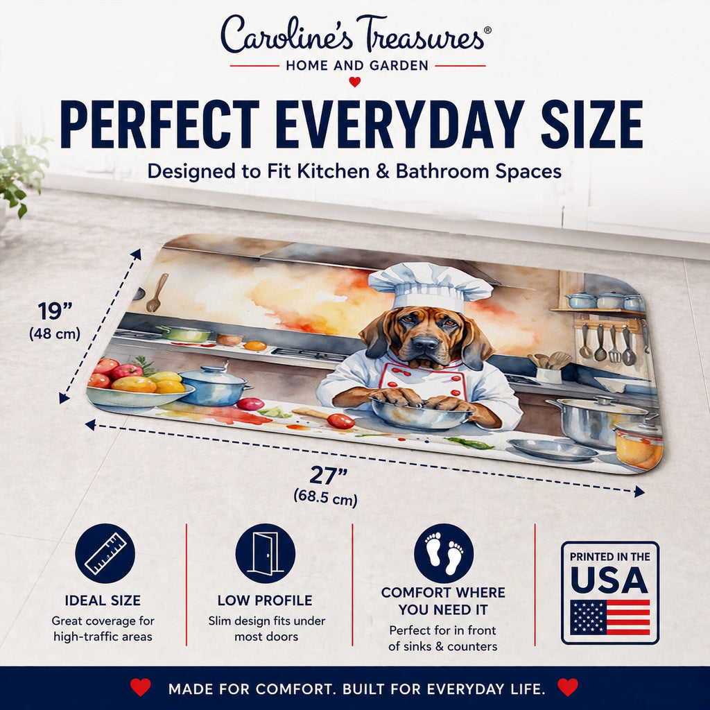 Bloodhound The Chef Memory Foam Kitchen Mat Machine Washable Anti-Fatigue Cushion Comfort Bath or Kitchen Rug