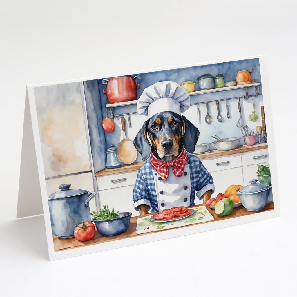 Bluetick Coonhound The Chef Greeting Cards Pack of 8 Blank Cards with Envelopes Whimsical A7 Size 5x7
