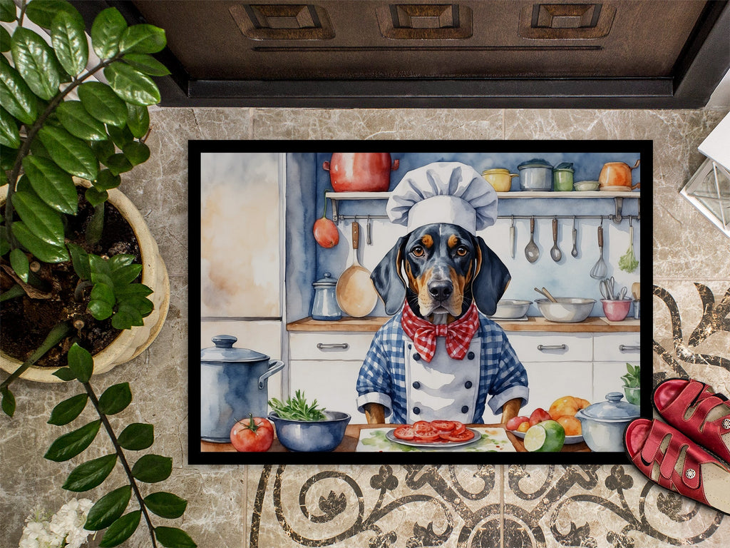 Bluetick Coonhound The Chef Doormat Indoor Outdoor 24H X 36W Front Door Mat Rugs for Entryway, Non Slip Washable Low Pile,