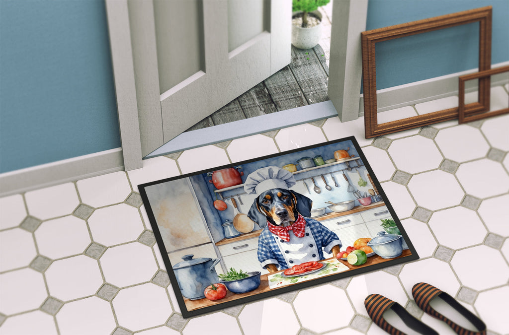 Bluetick Coonhound The Chef Doormat Indoor Outdoor 24H X 36W Front Door Mat Rugs for Entryway, Non Slip Washable Low Pile,