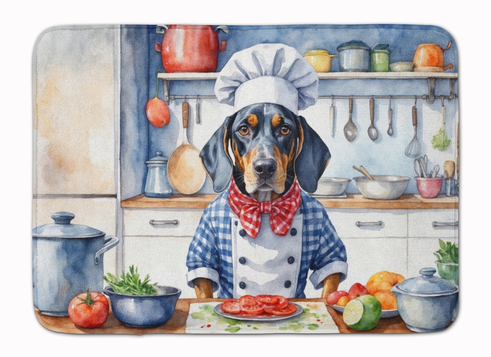 Bluetick Coonhound The Chef Memory Foam Kitchen Mat Machine Washable Anti-Fatigue Cushion Comfort Bath or Kitchen Rug