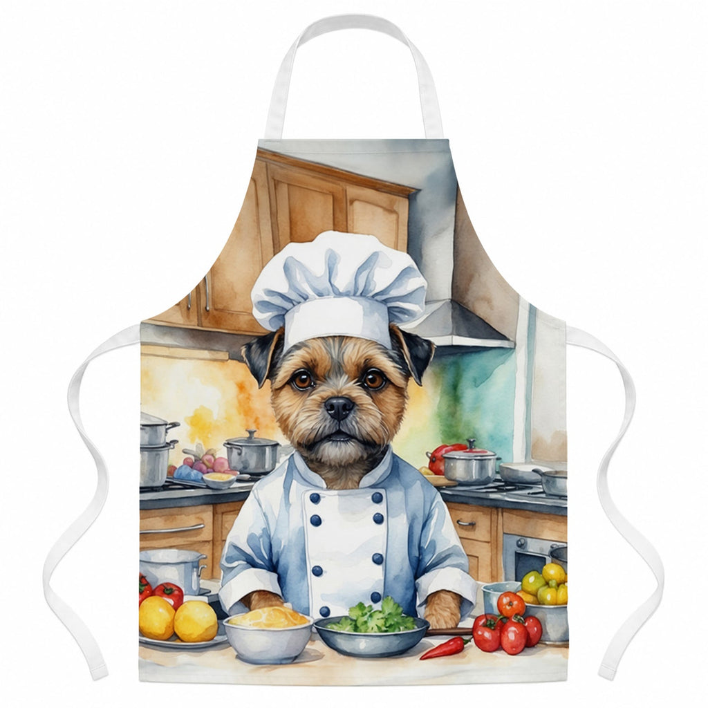 Border Terrier The Chef Apron Cooking Kitchen Server Baking Crafts Gardening for Adult Women Men, Unisex, Large, Multicolor