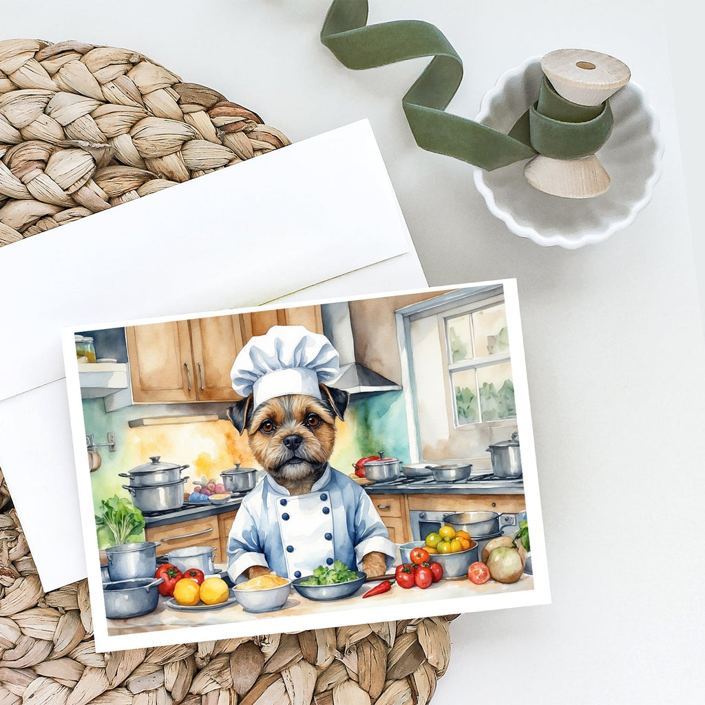 Border Terrier The Chef Greeting Cards Pack of 8 Blank Cards with Envelopes Whimsical A7 Size 5x7