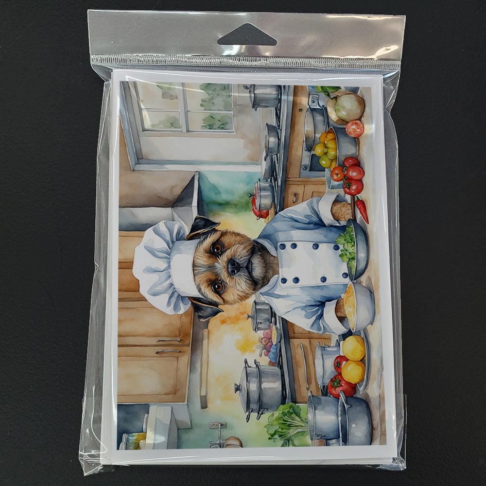 Border Terrier The Chef Greeting Cards Pack of 8 Blank Cards with Envelopes Whimsical A7 Size 5x7