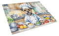 Border Terrier The Chef Cutting Board Tempered Glass Kitchen Cutting Surface, Heat Resistant Chopping, Non-Slip Feet, Food Prep & Serving