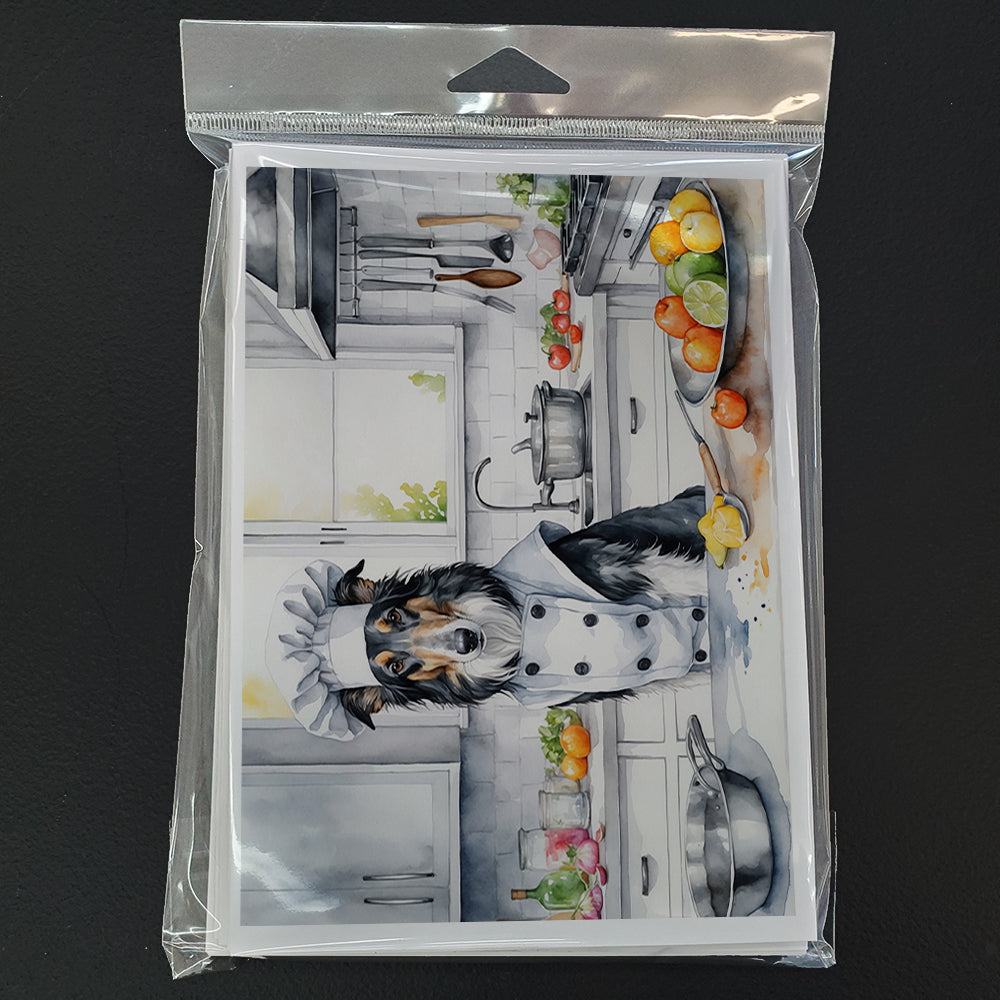 Borzoi The Chef Greeting Cards Pack of 8 Blank Cards with Envelopes Whimsical A7 Size 5x7