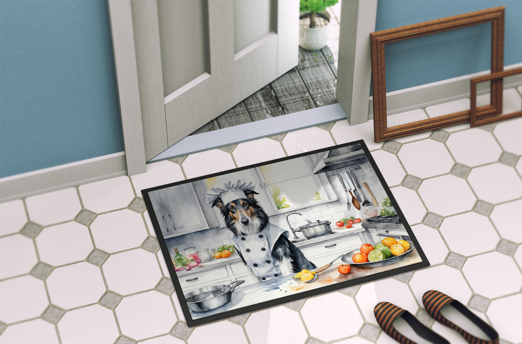 Borzoi The Chef Doormat Indoor Outdoor 18H X 27W Front Door Mat Rugs for Entryway, Non Slip Washable