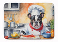Boston Terrier The Chef Memory Foam Kitchen Mat Machine Washable Anti-Fatigue Cushion Comfort Bath or Kitchen Rug