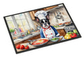 Boston Terrier The Chef Doormat Indoor Outdoor 18H X 27W Front Door Mat Rugs for Entryway, Non Slip Washable