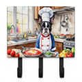 Boston Terrier The Chef Leash or Key Holder Wall Hooks, Coat Rack Wall Mount, for Hanging Keys, Towels, Aprons, Leashes