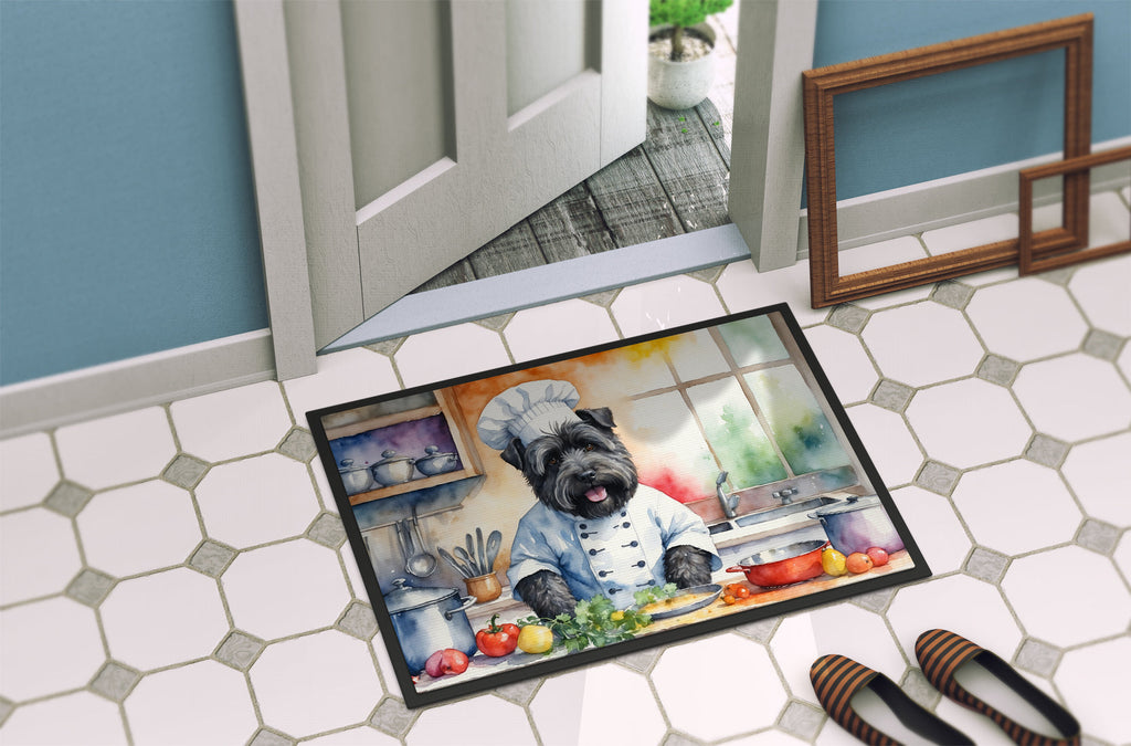 Bouvier des Flandres The Chef Doormat Indoor Outdoor 24H X 36W Front Door Mat Rugs for Entryway, Non Slip Washable Low Pile,