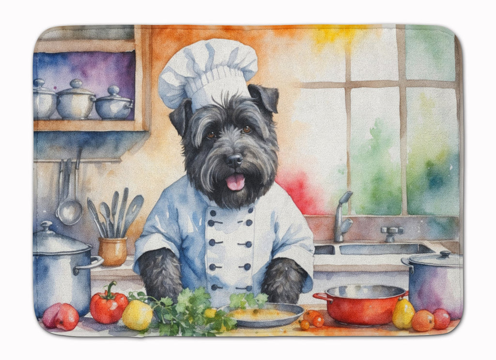 Bouvier des Flandres The Chef Memory Foam Kitchen Mat Machine Washable Anti-Fatigue Cushion Comfort Bath or Kitchen Rug