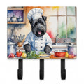 Bouvier des Flandres The Chef Leash or Key Holder Wall Hooks, Coat Rack Wall Mount, for Hanging Keys, Towels, Aprons, Leashes