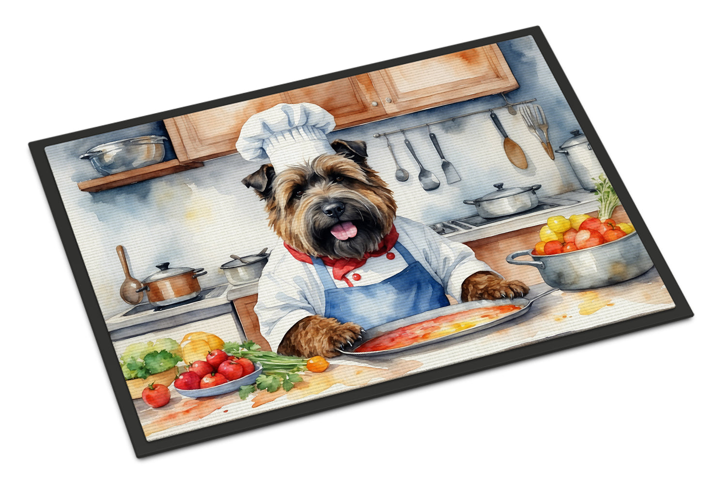Bouvier des Flandres The Chef Doormat Indoor Outdoor 24H X 36W Front Door Mat Rugs for Entryway, Non Slip Washable Low Pile,
