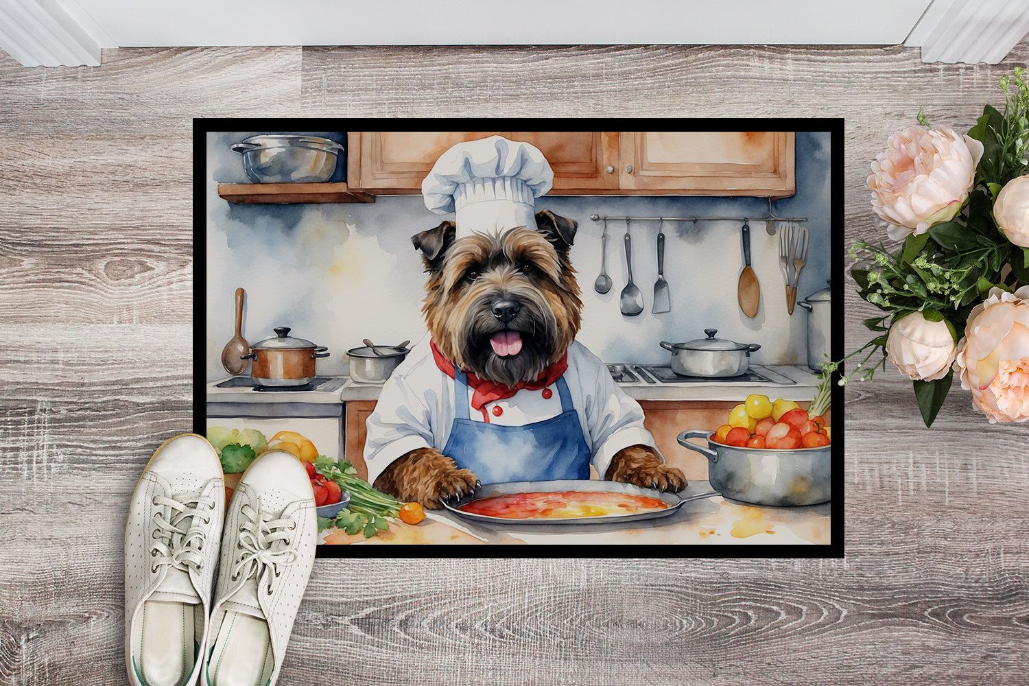 Bouvier des Flandres The Chef Doormat Indoor Outdoor 24H X 36W Front Door Mat Rugs for Entryway, Non Slip Washable Low Pile,